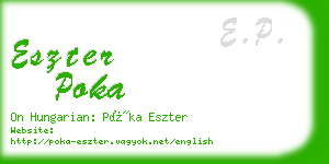 eszter poka business card